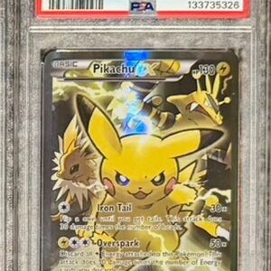 Pokemon Pikachu EX Card with Yellow and Black Design